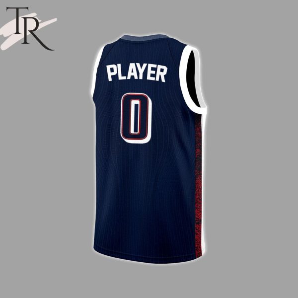 Custom Name And Number American Basketball Jersey 2024 – Blue