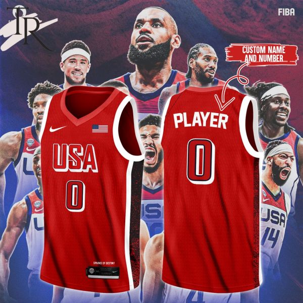 Custom Name And Number American Basketball Jersey 2024 – Red