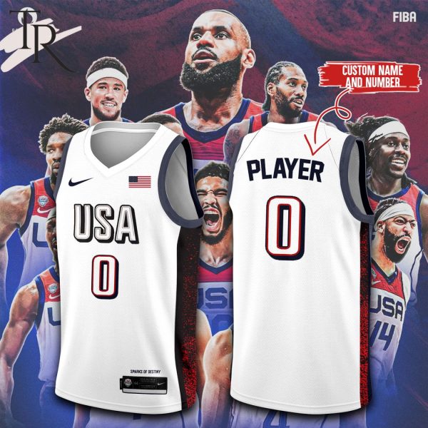 Custom Name And Number American Basketball Jersey 2024 – White