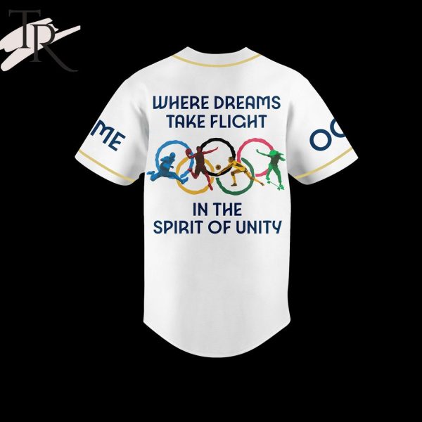 Olympic Paris 2024 Where Dreams Take Flight In The Spirit Of Unity Custom Baseball Jersey