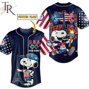 Team USA Snoopy Olympic Paris 2024 Custom Baseball Jersey