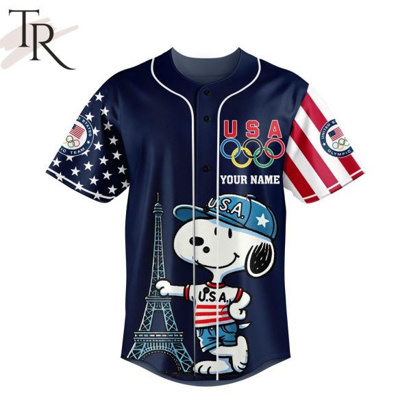 Team USA Snoopy Olympic Paris 2024 Custom Baseball Jersey