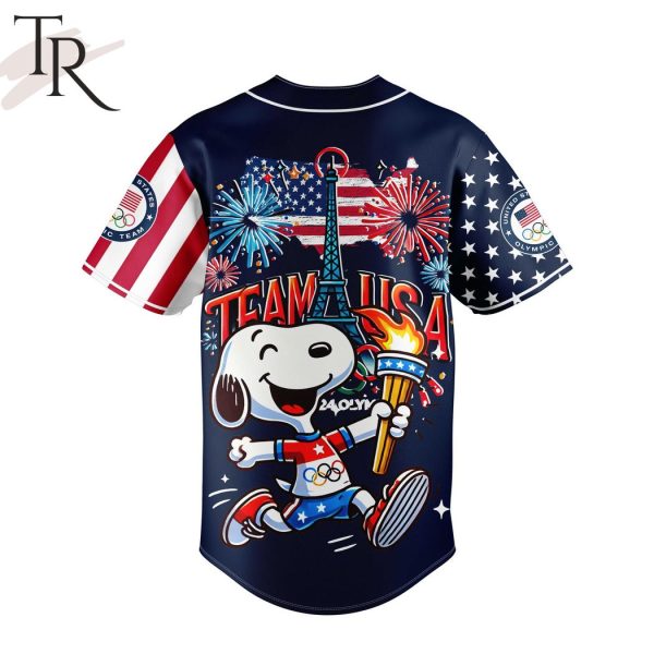 Team USA Snoopy Olympic Paris 2024 Custom Baseball Jersey