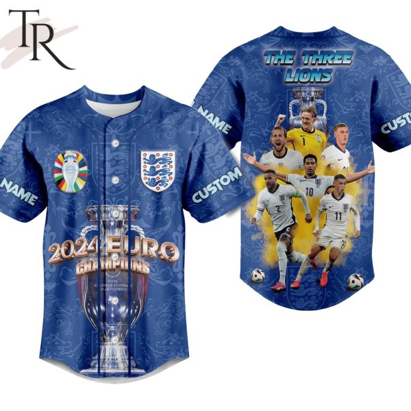 2024 Euro Champions The Three Lions Custom Baseball Jersey