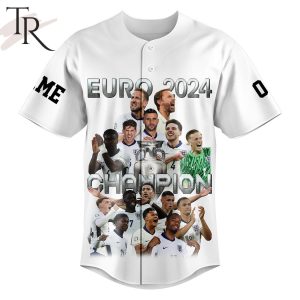 England Euro 2024 Champions Custom Baseball Jersey