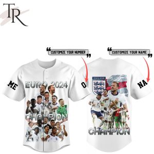 England Euro 2024 Champions Custom Baseball Jersey