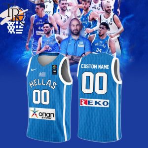 Greece Men’s National Basketball Team 2024 FIBA V.Basketball Jersey – Blue