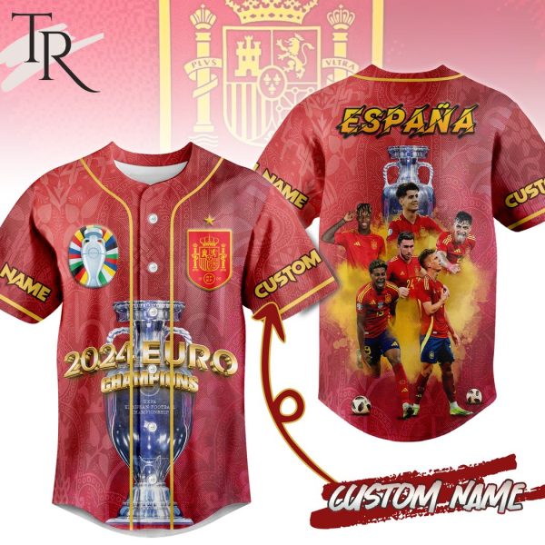 Spain 2024 Euro Champions Espana Custom Baseball Jersey