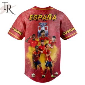 Spain 2024 Euro Champions Espana Custom Baseball Jersey