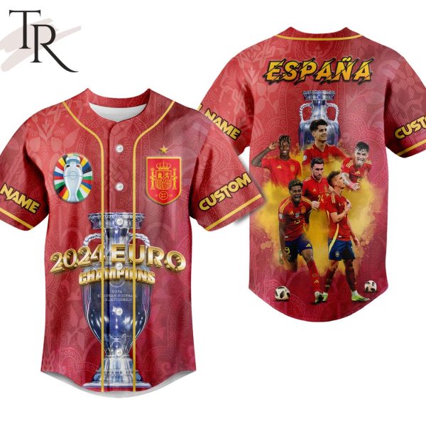 Spain 2024 Euro Champions Espana Custom Baseball Jersey