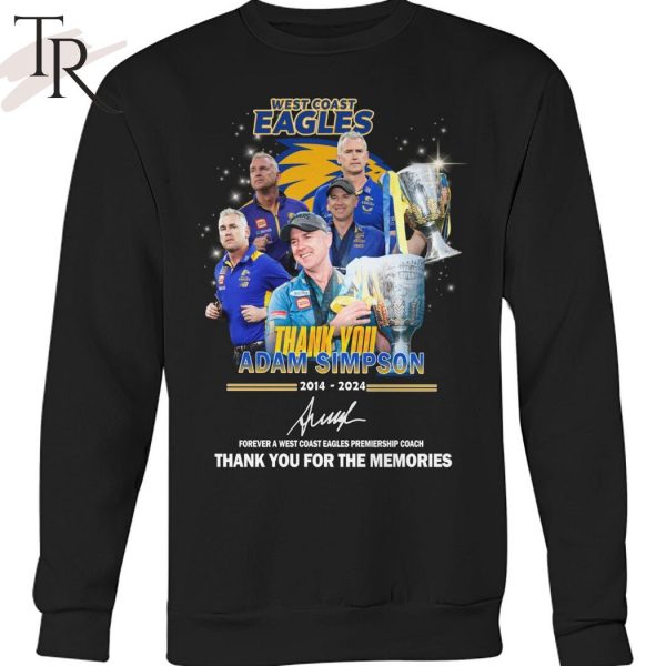 West Coast Eagles Adam Simpson 2014-2024 Thank You For The Memories T-Shirt