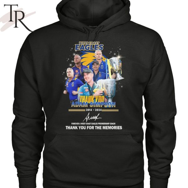 West Coast Eagles Adam Simpson 2014-2024 Thank You For The Memories T-Shirt