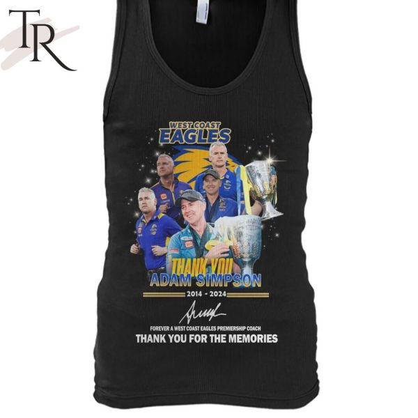 West Coast Eagles Adam Simpson 2014-2024 Thank You For The Memories T-Shirt