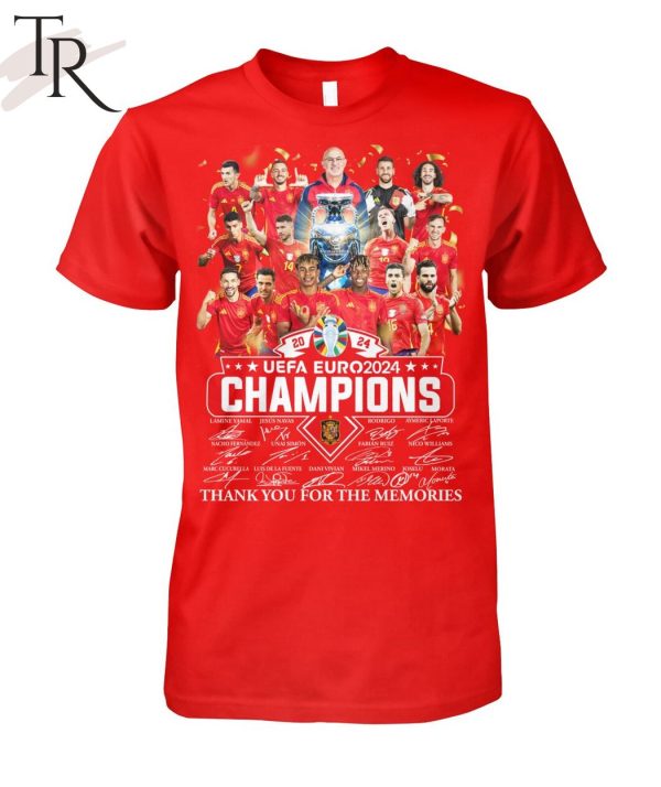 Spain UEFA Euro 2024 Champions Thank You For The Memories T-Shirt