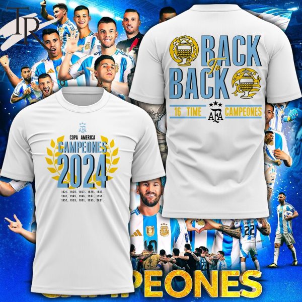 Copa America 2024 Back To Back 16-time Camopeones Argentina Hoodie