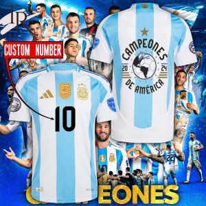 2024 Copa America Campeons Argentina Custom Football Jersey