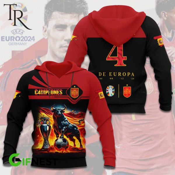 Spain 4 De Europa ’64 ’08 ’12 ’24 Hoodie