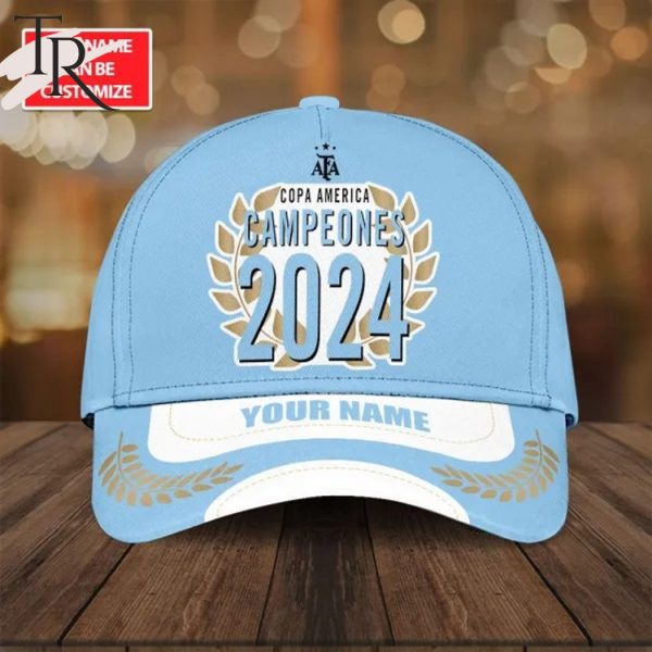 Custom Name Argentina Copa America Campeones 2024 Cap