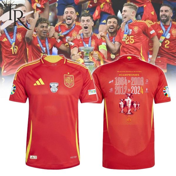 Spain 4-Time Champions Euro 1964 2008 2012 2024 Football Jersey