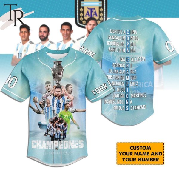 Campeones Copa America La Albiceleste Custom Baseball Jersey