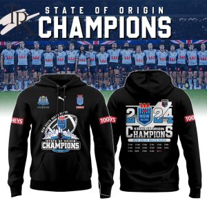 2024 State Of Origin Champions New South Wales Blues Hoodie, Cap – Black