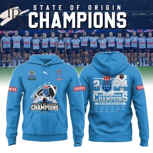 2024 State Of Origin Champions New South Wales Blues Hoodie, Cap – Blue