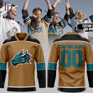 Personalized Tahoe Knight Monsters Hockey Jersey – Brown