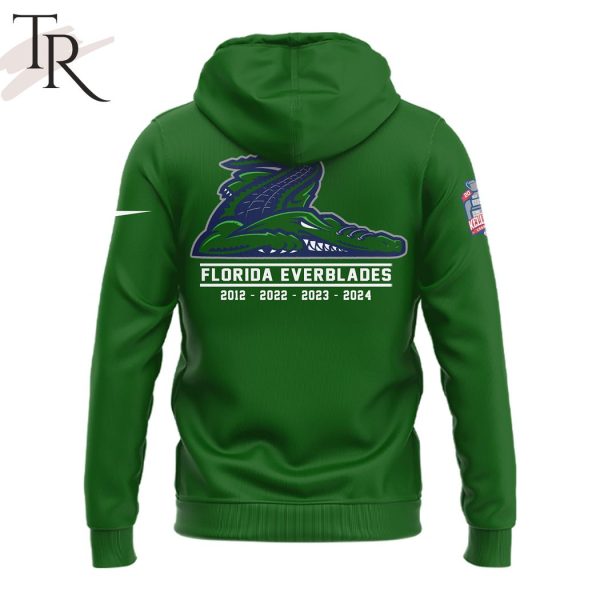 Florida Everblades 4-Times Champions 2012-2022-2023-2024 Hoodie, Longpants, Cap – Green