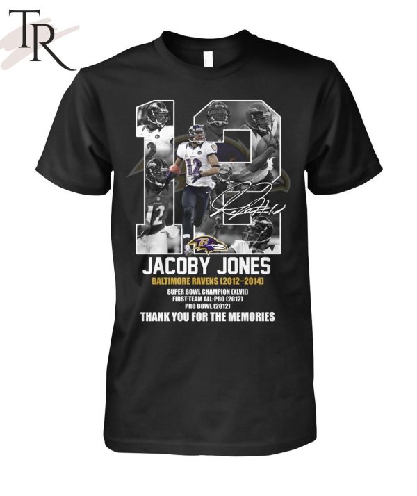 Jacoby Jones Baltimore Ravens 2012-2014 Thank You For The Memories T-Shirt