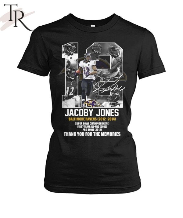 Jacoby Jones Baltimore Ravens 2012-2014 Thank You For The Memories T-Shirt