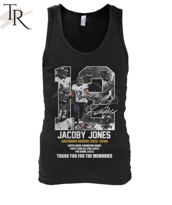 Jacoby Jones Baltimore Ravens 2012-2014 Thank You For The Memories T-Shirt