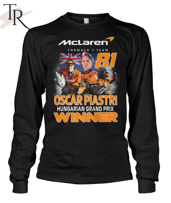 Mclaren Formula 1 Team Oscar Piastri Hungarian Grand Prix Winner T-Shirt