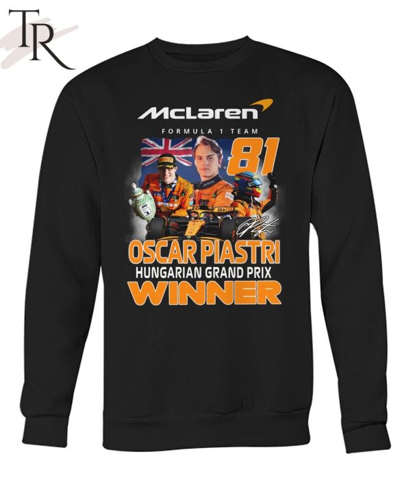 Mclaren Formula 1 Team Oscar Piastri Hungarian Grand Prix Winner T-Shirt