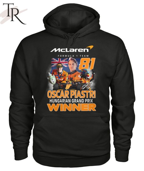 Mclaren Formula 1 Team Oscar Piastri Hungarian Grand Prix Winner T-Shirt