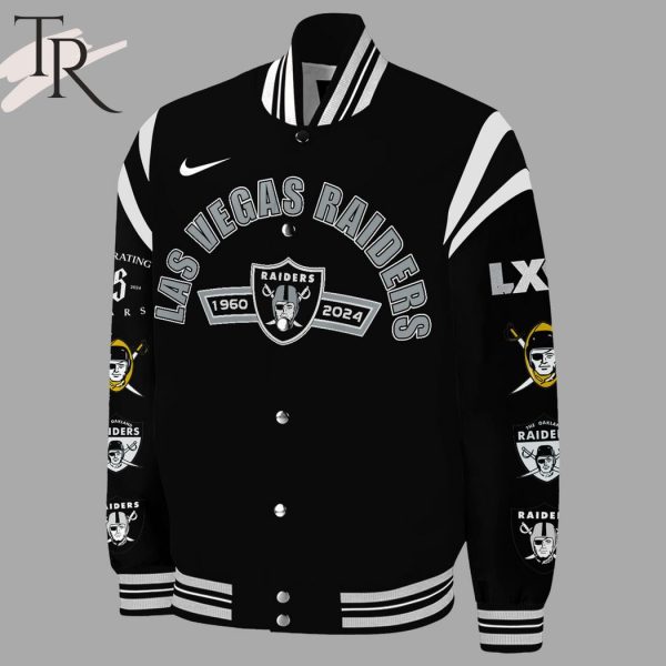 Las Vegas Raiders Celebrating 65 Years 1960-2024 Baseball Jacket