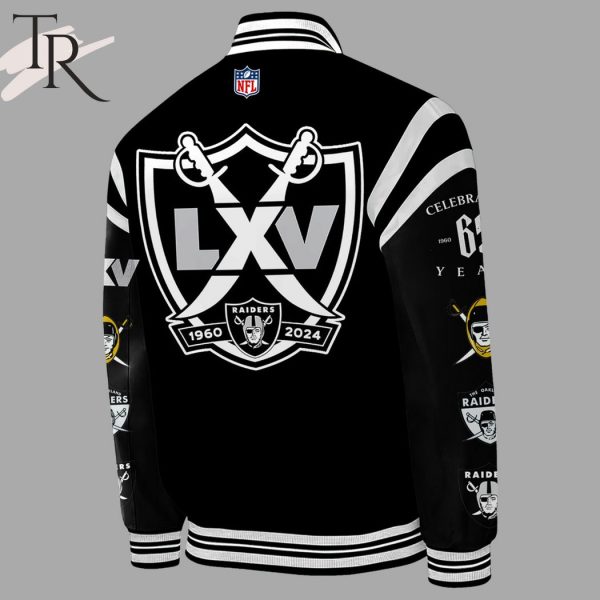 Las Vegas Raiders Celebrating 65 Years 1960-2024 Baseball Jacket