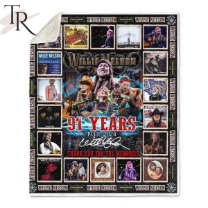Willie Nelson 91 Years 1933-2024 Thank You For The Memories Fleece Blanket