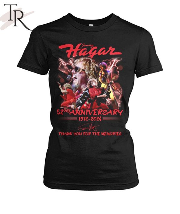 Sammy Hagar 52nd Anniversary 1972-2024 Thank You For The Memories T-Shirt