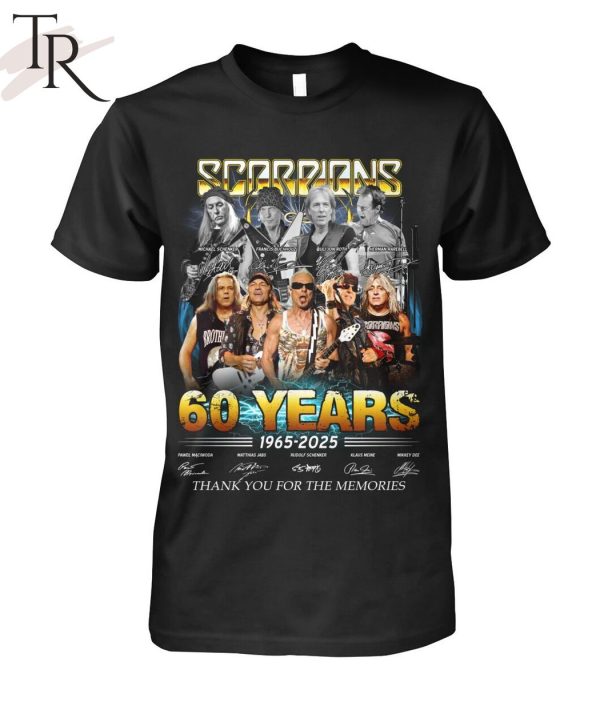 Scorpions 60 Years 1965-2025 Thank You For The Memories T-Shirt