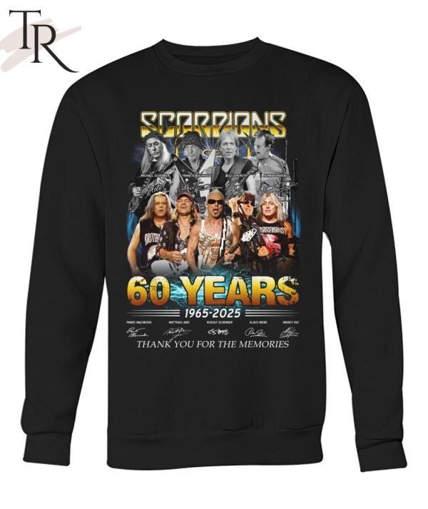 Scorpions 60 Years 1965-2025 Thank You For The Memories T-Shirt