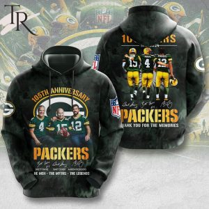 105 Years 1919-2024 Green Bay Packers Thank You For The Memories Hoodie