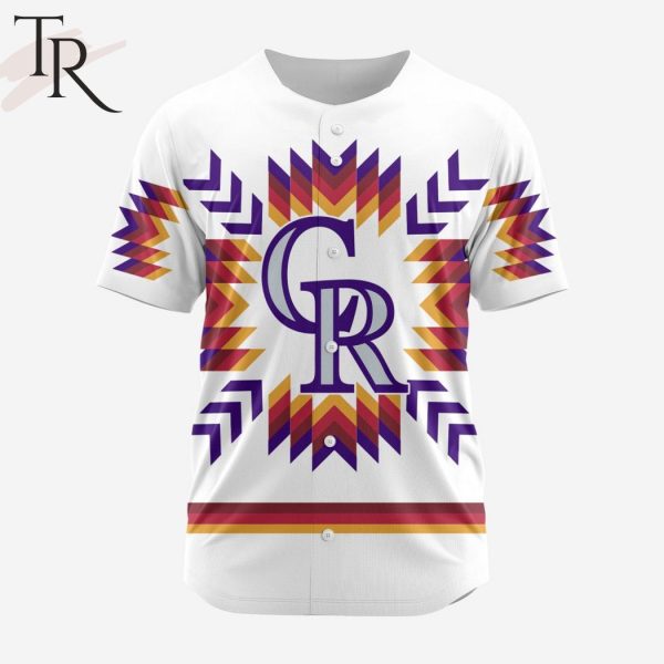 MLB Colorado Rockies Special Native Design Baseball Jersey