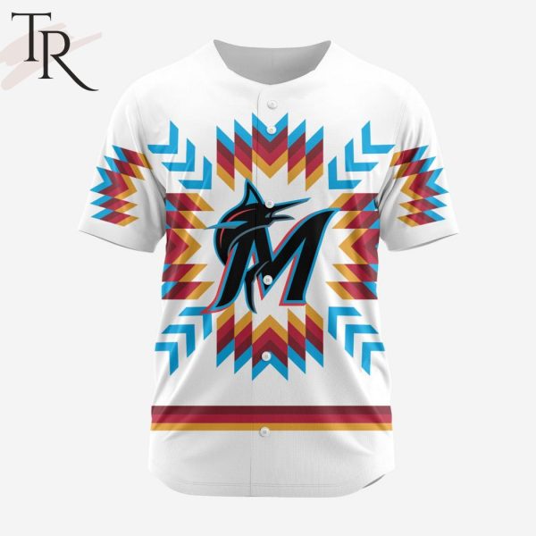 MLB Miami Marlins Special Native Design Baseball Jersey