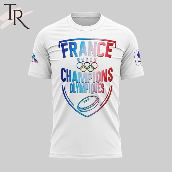 France Rugby Champions Olympiques De Rugby 2024 Hoodie – White