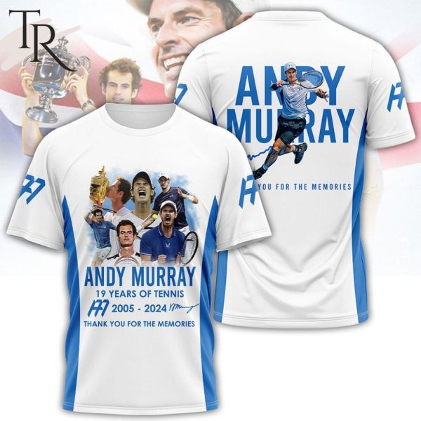 Andy Murray 19 Years Of Tennis 2005-2024 Thank You For The Memories Hoodie