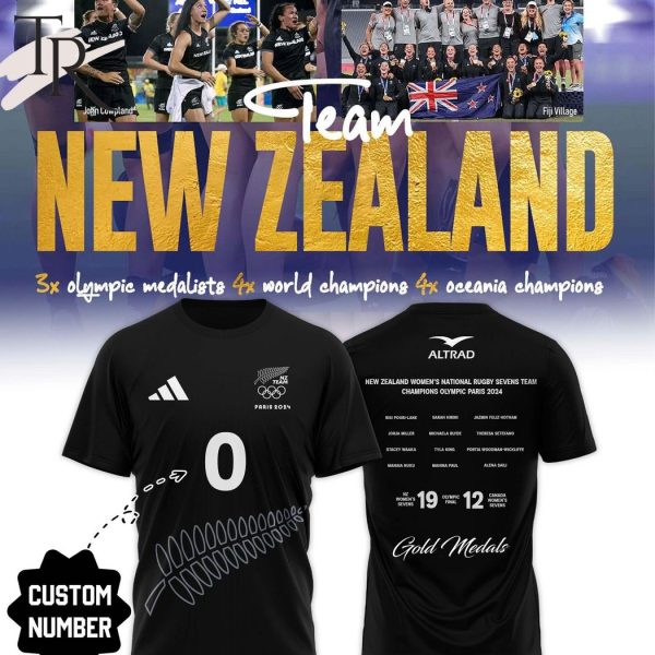 New Zealand Women’s National Rugby Sevens Team Champions Olympic Paris 2024 Hoodie