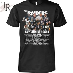 The Raiders 64th Anniversary 1960-2024 Thank You For The Memories T-Shirt