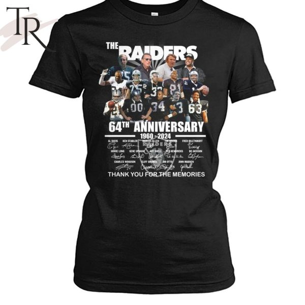 The Raiders 64th Anniversary 1960-2024 Thank You For The Memories T-Shirt