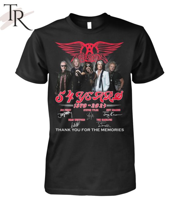 Aerosmith 54 Years 1970-2024 Thank You For The Memories T-Shirt