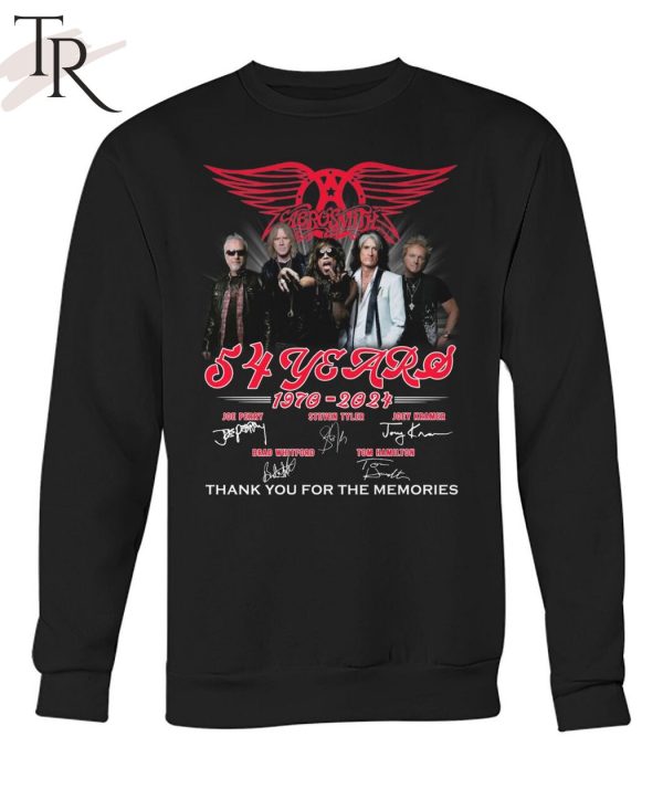 Aerosmith 54 Years 1970-2024 Thank You For The Memories T-Shirt